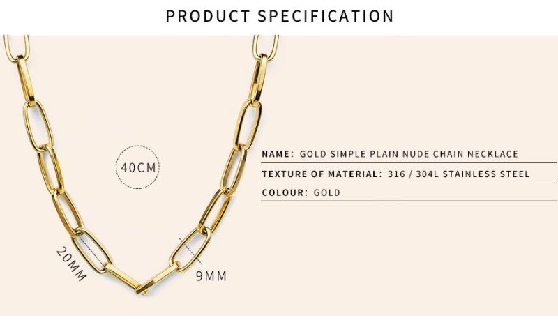 Cold Wind French Thick Chain Fashion Simple Naked Chain Necklace Female