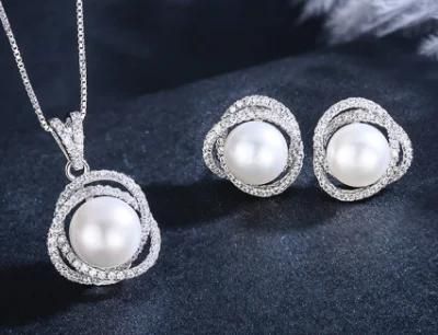 Best Seller Cream Pearl Drop Wedding CZ Necklace Jewelry Set, Bridal CZ Jewelry Set, Bridesmaid Jewelry Set, Fashion Necklace Jewelry Set