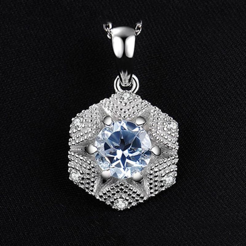Gemstone Blue Topaz Earring 925 Sterling Silver Fashion Jewelry for Women Wholesale