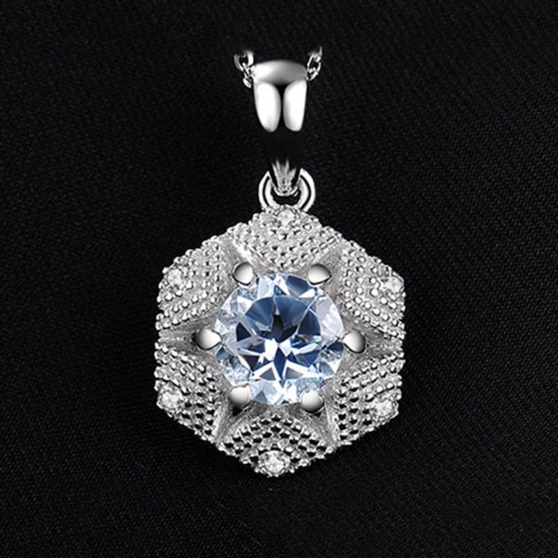Gemstone Blue Topaz Earring 925 Sterling Silver Fashion Jewelry for Women Wholesale