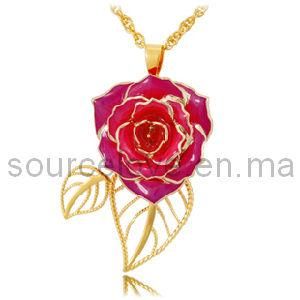 Christmas Gift-24k Gold Rose Necklace (XL025)