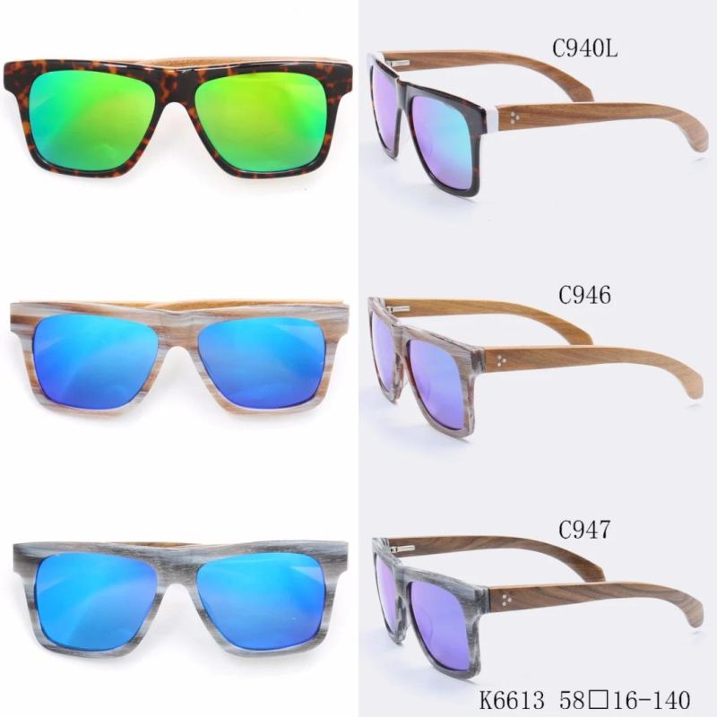 Wood Wooden Sunglasses with Mirror Lens
