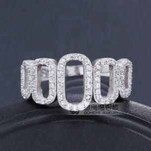 Vintage Style Engagement Ring Pave Set Cubic Zirconia Bridal