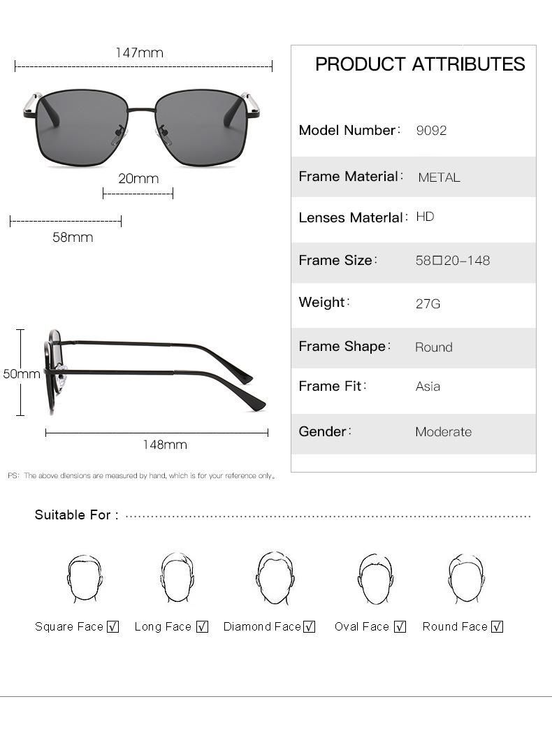 90′s Retro Style UV400 Metal Sunglasses