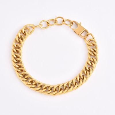 Stainless Steel Cuban Chain Necklaces/Bracelets for Men Women, Black/18K Gold Plate Jewelry Gift