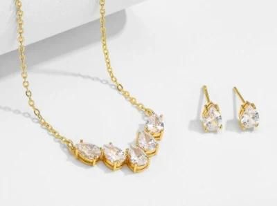 Wedding Round CZ Necklace Jewelry Set, Bridal Jewelry Set, Bridesmaid Jewelry, Gift Jewelry, Fashion Necklace Jewelry Set