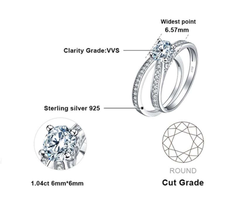 Cubic Zirconia Engagement Rings Wedding Bands 925 Sterling Silver Bridal Sets Wholesale
