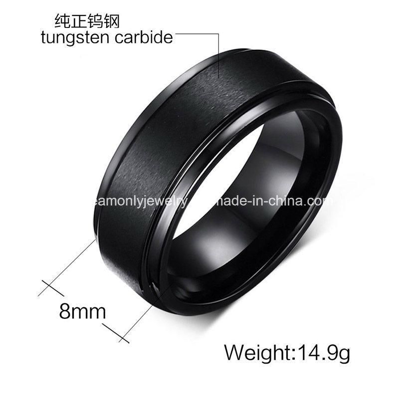 Wholesale Tungsten Ring Mens Jewelry Ring, Simple New Design Black Tungsten Finger Ring