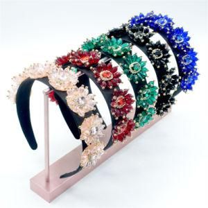 Luxury Headband Women Baroque Flower Hair Decoration Rhinestone Bride Wedding Wholesale Headband