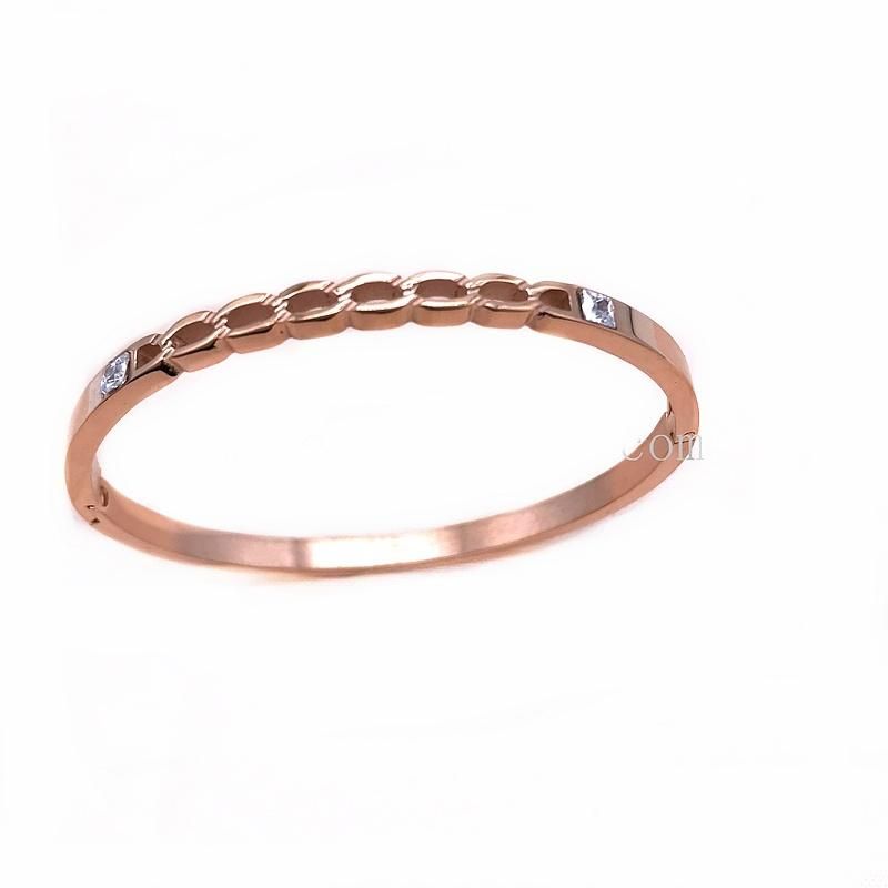 Hollow Bracelet for Woman 316L Stainless Steel Plated Rose Gold Bracelet