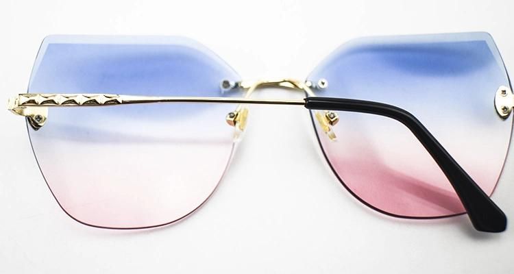 Fashion Diamond-Encrusted Ready Metal Frameless Women Sunglasses