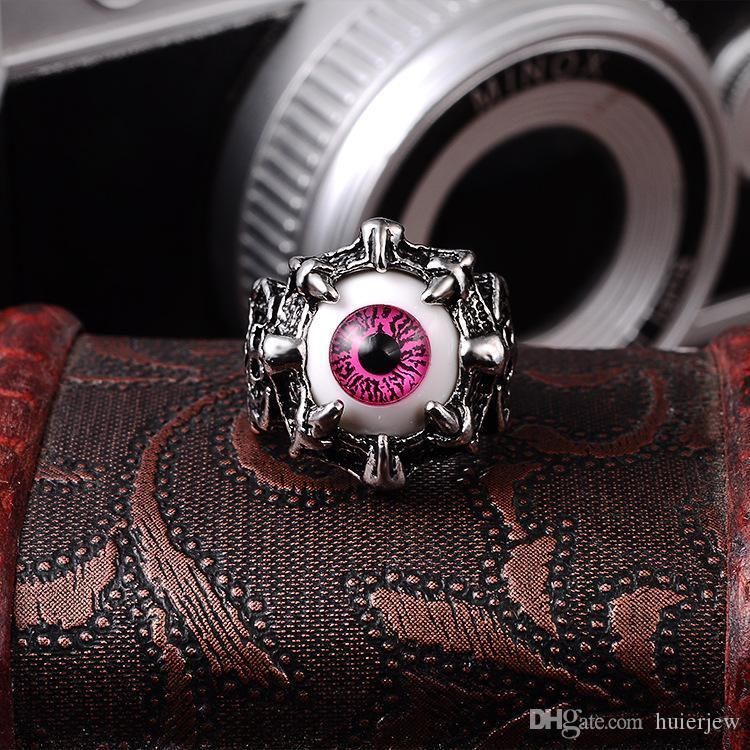 Silver Brand Demon Eye Vintage Mens Punk Ring