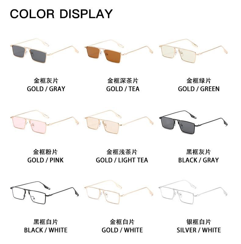 Trendy Sunglasses Sunglasses Light Green Main Color Metal Square Small Frame Personalized Sunglasses