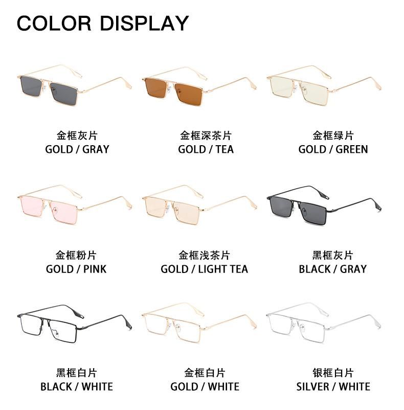 Trendy Sunglasses Sunglasses Light Green Main Color Metal Square Small Frame Personalized Sunglasses