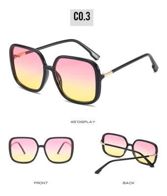 The New Square Large Frame Sunglasses with Colorful Gradient Color