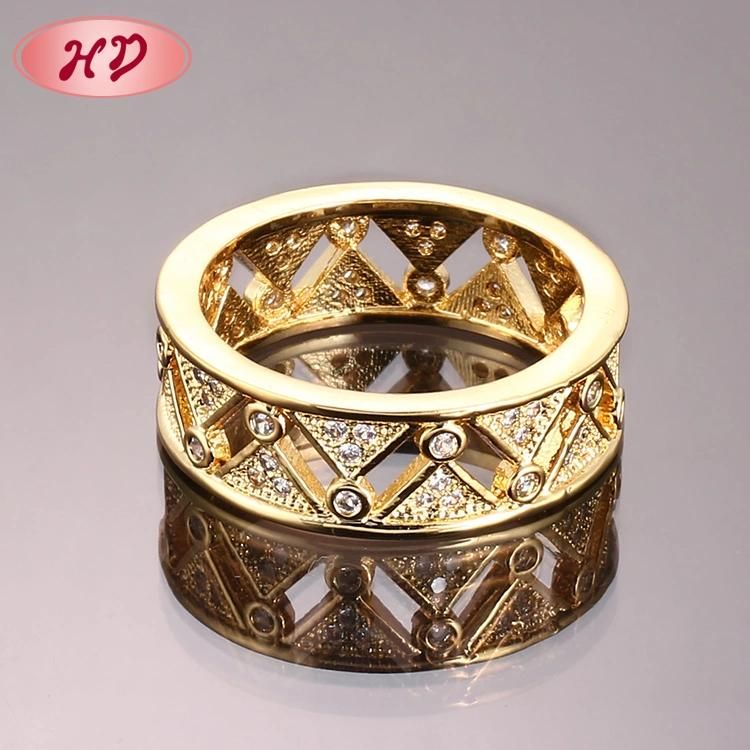 Fashion 18K Gold Plated Wedding Engagement Jewelry Stainless Steel Silver Man Finger Rings Design