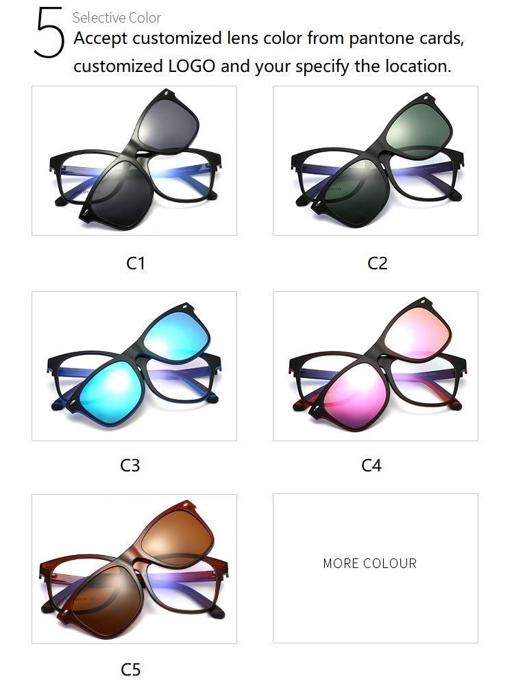 2020 Latest Original Design Tr90 Magnetic Clip on Sunglasses