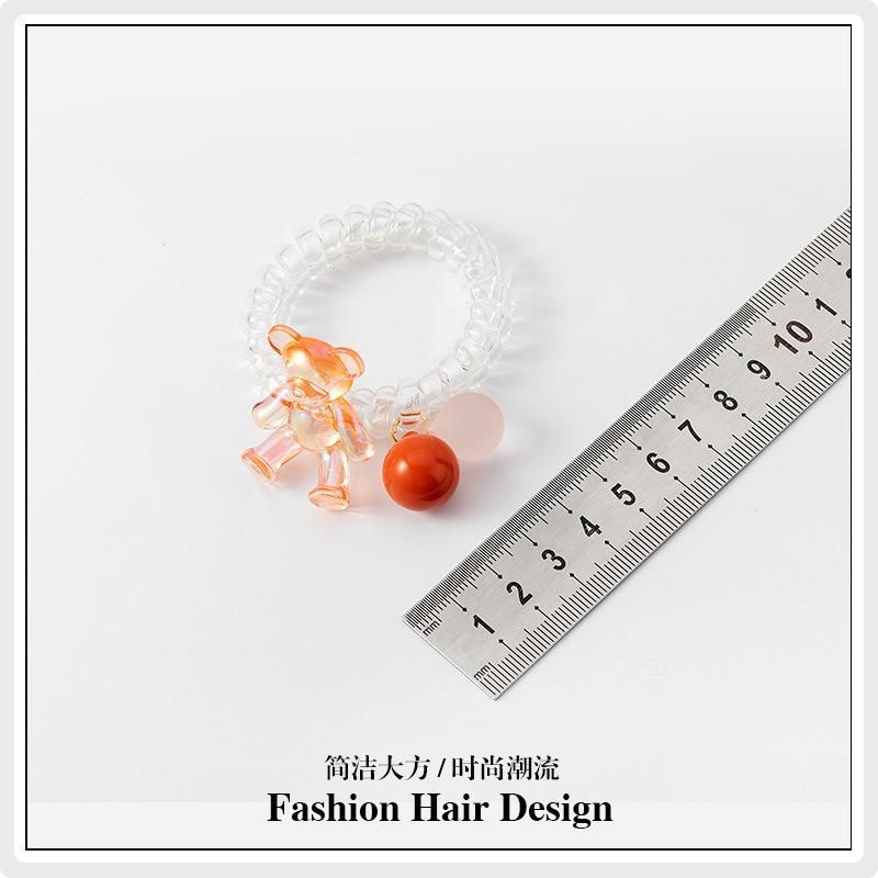Fashion Jewelry Colorful Bear Phone Line Hair Ring