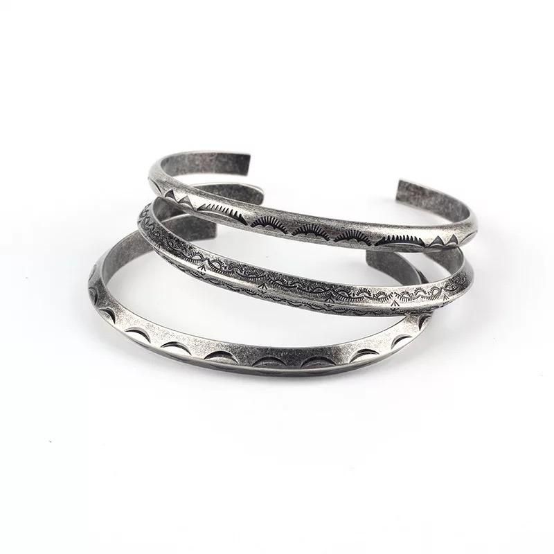 Creative Antique Silver Jewelry Mens Womens Twisted Cuff Bangle
