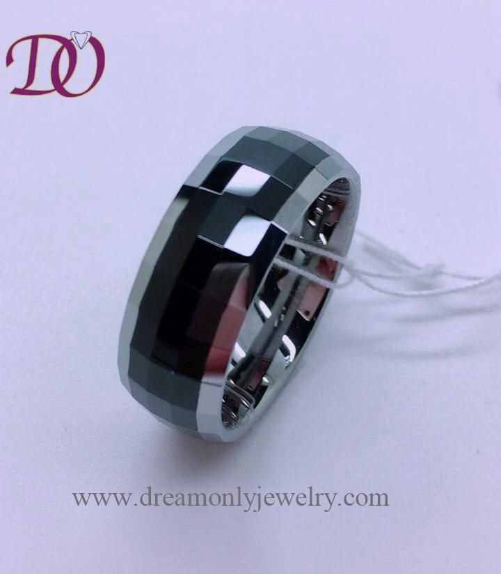 8mm Black Facted Tungsten Ring