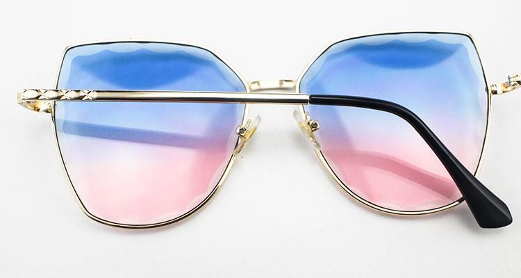 Hot Sale Custom Logo Wholesale Oversize Metal Frame Women Sunglasses