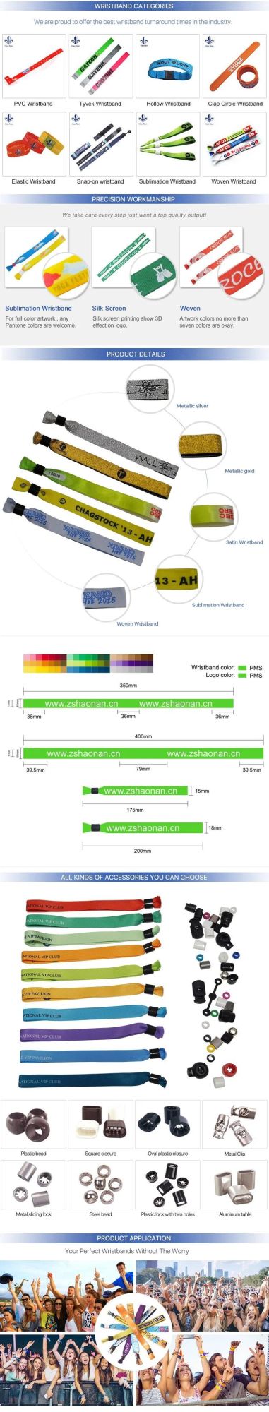 Woven Wristband with Plastic Lock for Promotional Gift