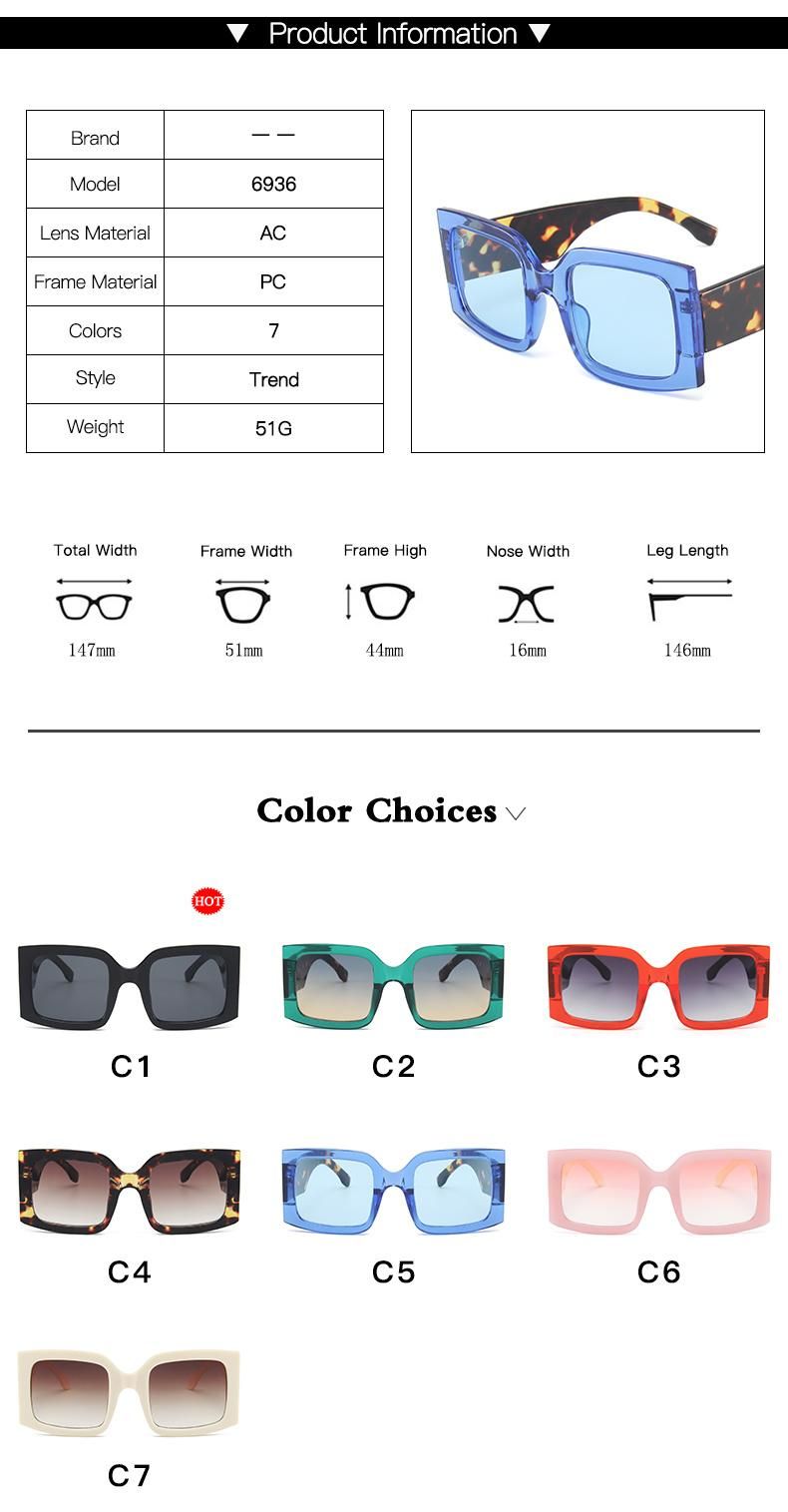 Sunglasses Personality Colorful Wide-Leg Glasses