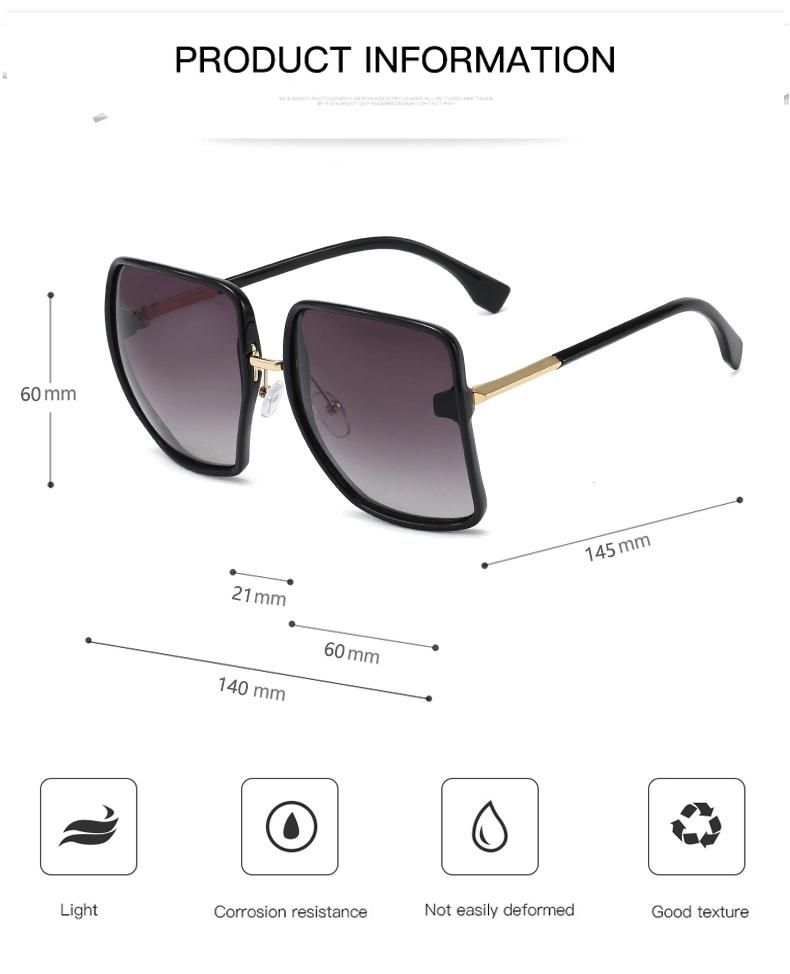 Fashion UV400 Sunglasses Female Trend Wild Face-Lift Big Frame Sunglasses