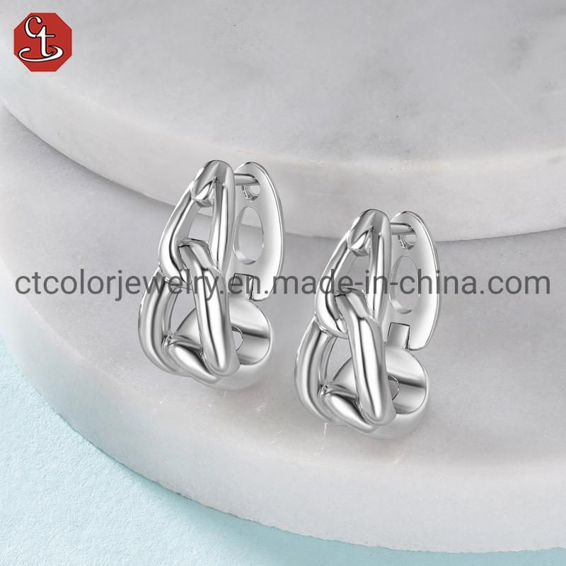 Hot Sale Jewelry 925 Sterling Silver and Brass Earring for Women