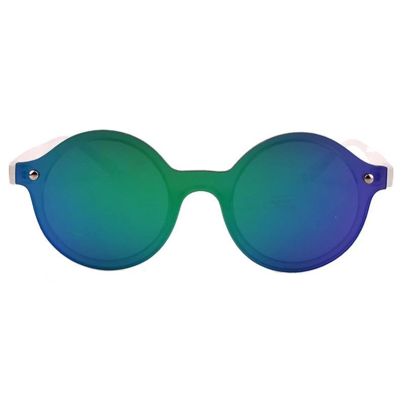 2017 Hot Selling One Piece Mirror Lens Fashionable Sunglasses with Round Shape
