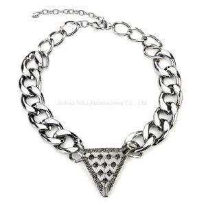 Fashion Metal Thick Chain Necklace Set Auger Triangle Pendants Jewelry