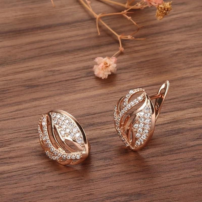 Copper Plated True Gold Micro Inlaid Zirconia Earring