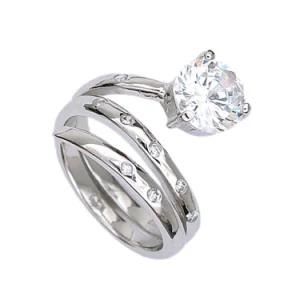 925 Sterling Silver Jewelry Ring with Cubic Zirconia Stone