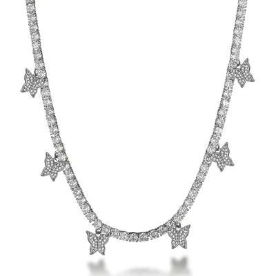 Women Choker Silver Pendant Tri Color Italian Necklace