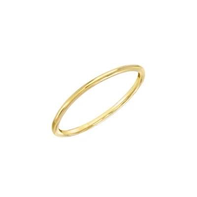 Custom Minimalist 14K Yellow Gold 9K 18K Real Gold Fashion Jewelry Thin Stackable Prime 14K White Gold Smooth Dainty Stacking Ring