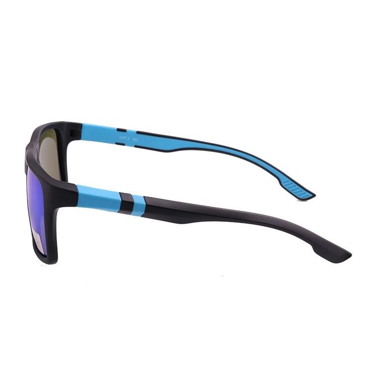 2019 Square Shape Ice Blue Mirror Sports Sunglasses