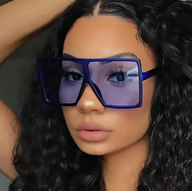 Brand Designer Plastic Big Square Frame Oversized Colorful Custom Fashion Trendy Women Men Sun Glasses Shades Sunglasses 2021