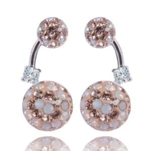 2015 Double Sides Multi Color Crystal Ball Stud Earrings