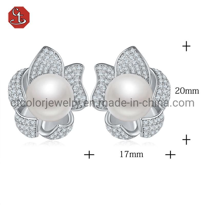 Costume jewelry 925 silver earrings wholesale factory price pearl earrings