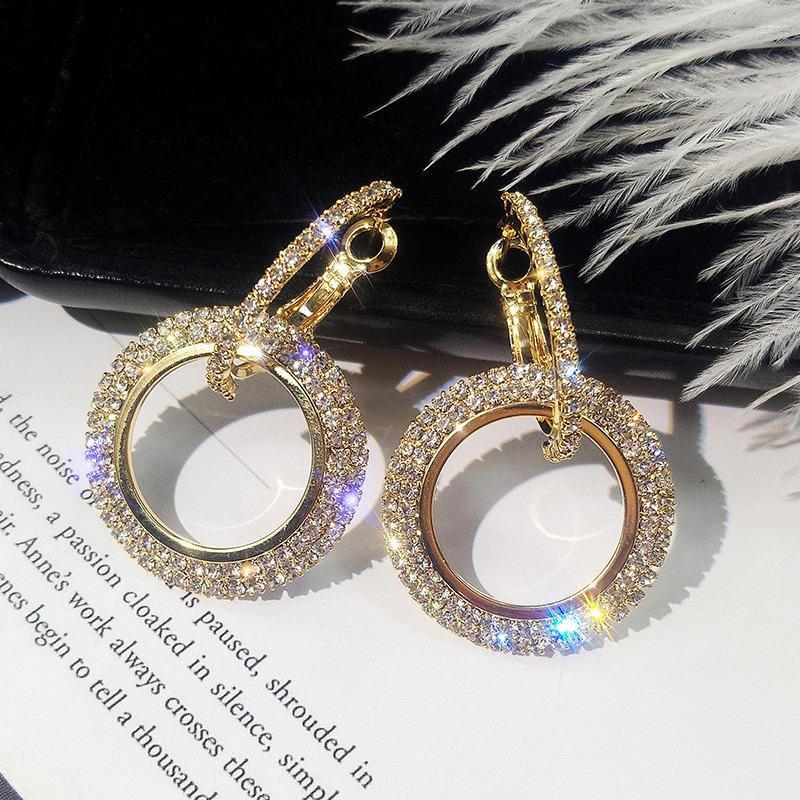 Fashion Wedding Crystal Party Silver Drop Earrings Women Jewelry