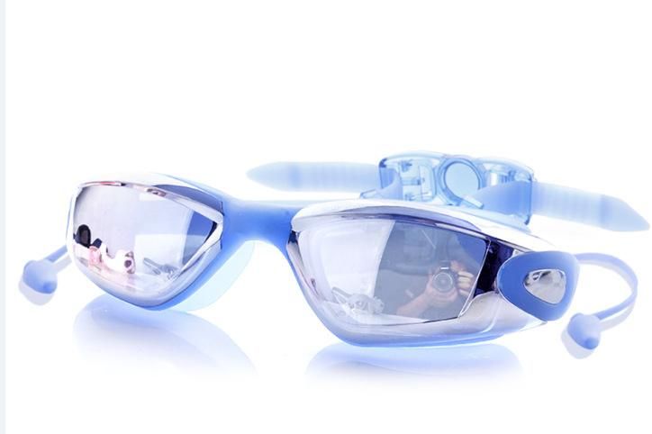 Swimming Waterproof UV400 Protection Unisex Swimming Glasses with Earplugs