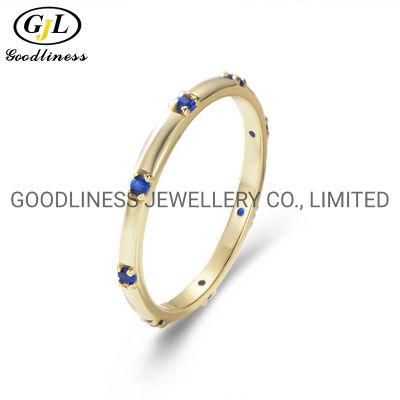 925 Sterling Silver Fine Jewelry Color Stone CZ Women Rings