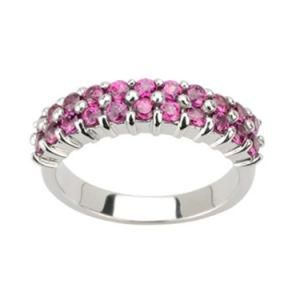Fashion 925 Sterling Silver Pink Sapphire Engagement Rings for Women