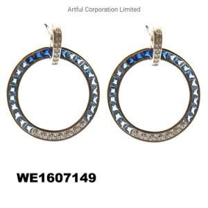 New Style Blue Gradual Earring Fashion Jewelry Silver Earring