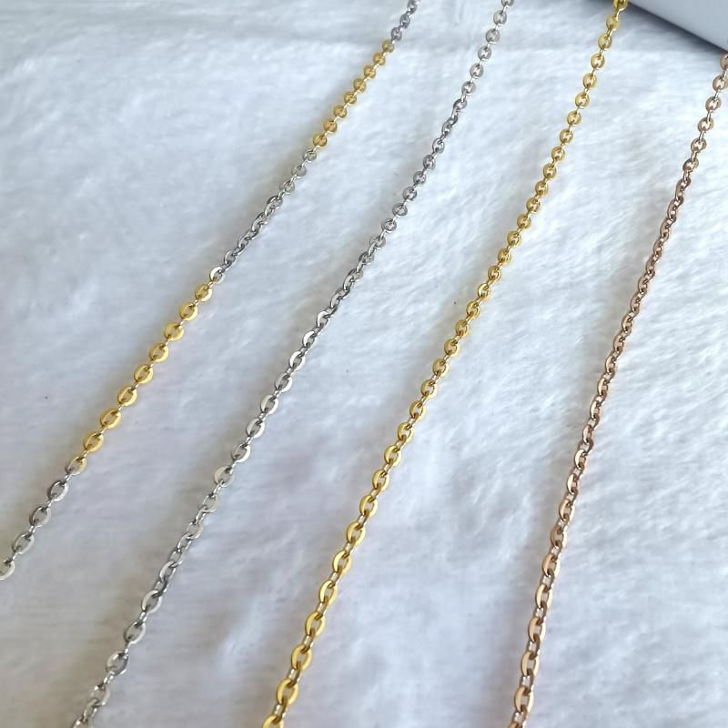 Thin Width Cable Chain Necklace with 2" Extender Chain and Clasp, Silver Gold Chain for Pendant