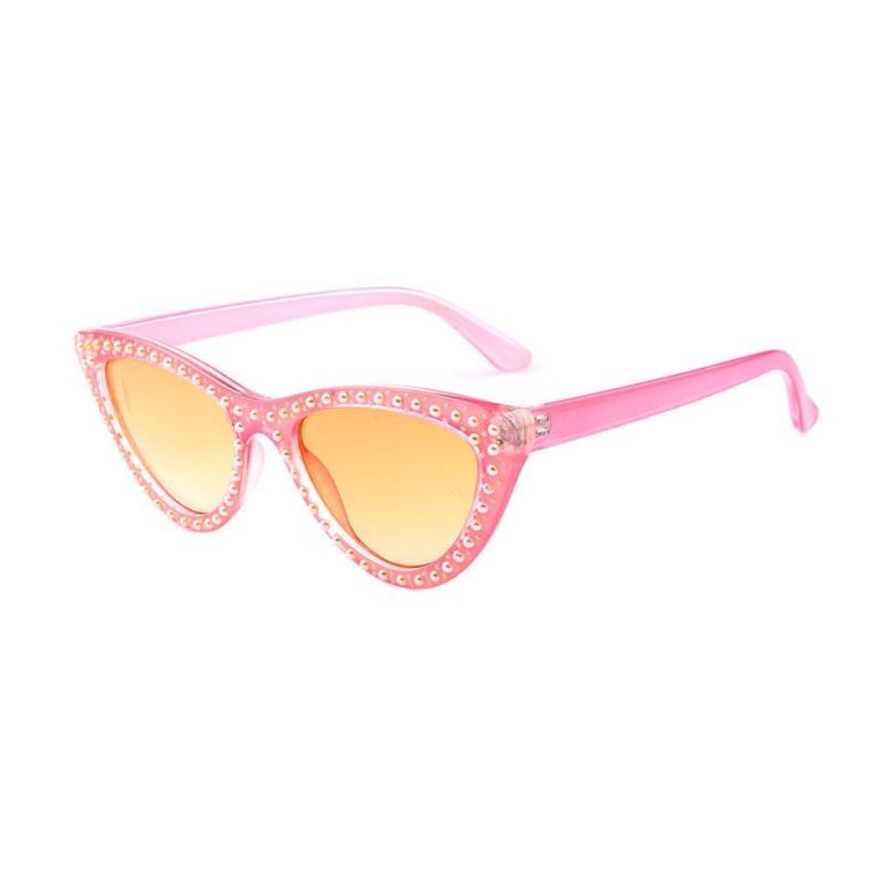 2018 Cat Eye Mirror Lens Sunglasses with Ball Decoration