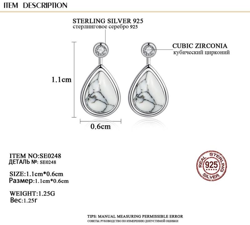 Exquisite Amber Earrings 925 Sterling Silver Ear Stud