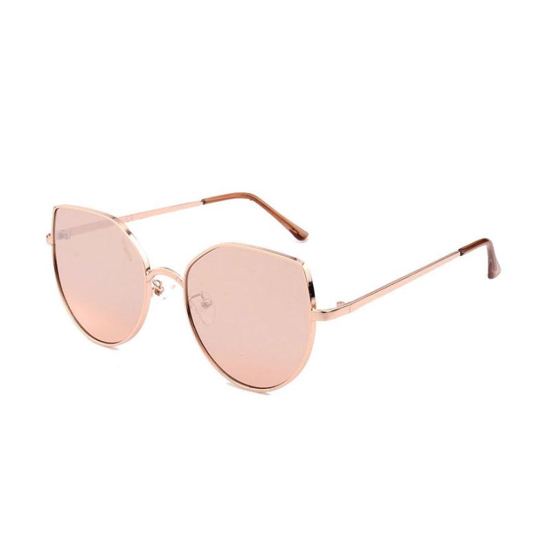 2018 Pink Mirror Fashionable Cateye Metal Sunglasses