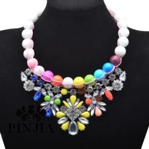 Pendant Crystal Chunky Pearl Bib Chain Statement Necklace Fashion Jewelry