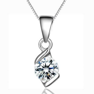 925 Sterling Silver Women 1CT Moissanite Pendant Necklace Jewelry with Lobster Clasp for Woman
